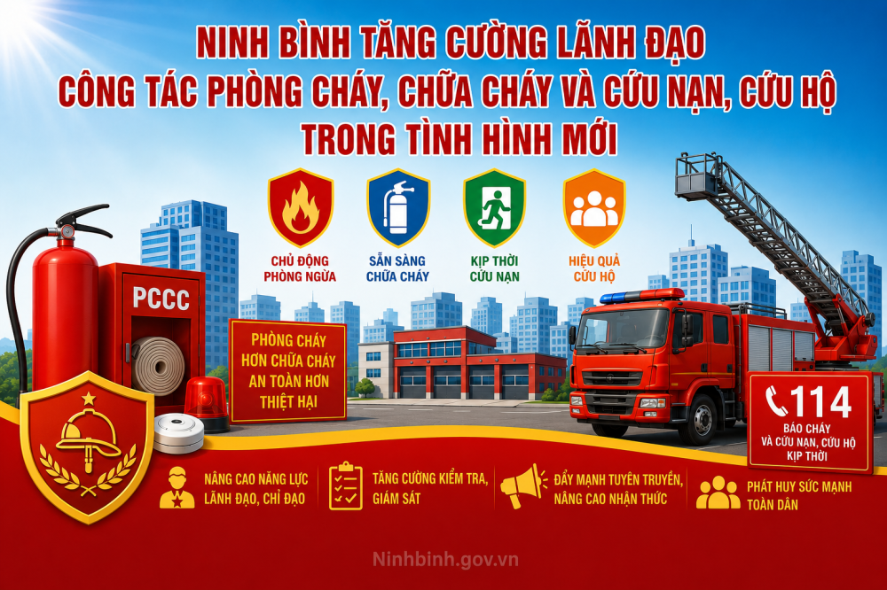 Ninh Bình tăng cường lãnh đạo công tác phòng cháy, chữa cháy và cứu nạn, cứu hộ trong tình hình mới